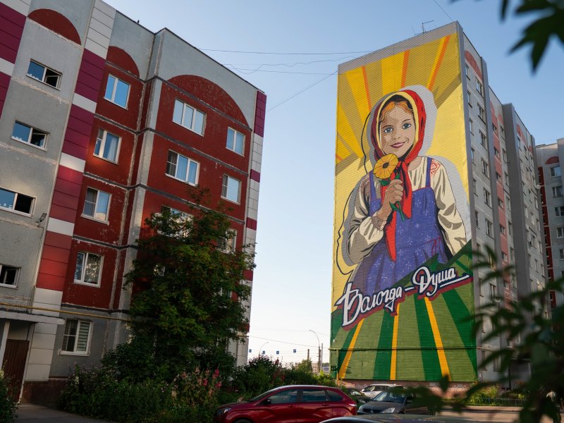 33 новых мурала украшают фасады зданий в Вологде
