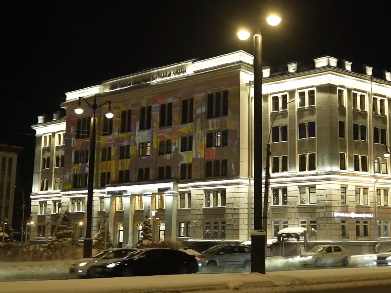 Большое архитектурное освещение включено на улице Мира в Вологде